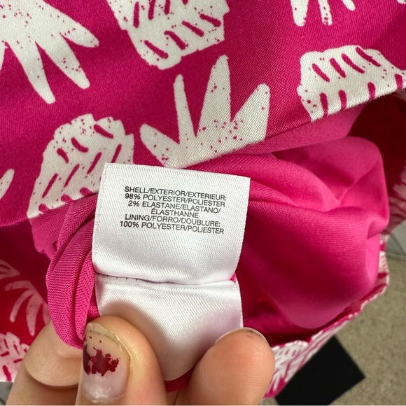 Cappagallo Short Sleeve Pink and White Pineapple Dress Size 14 - Picture 7 of 7